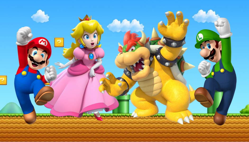 mario bros-themed banner