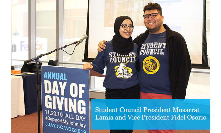 Student Council President Musarrat Lamia and Vice President Fidel Osorio