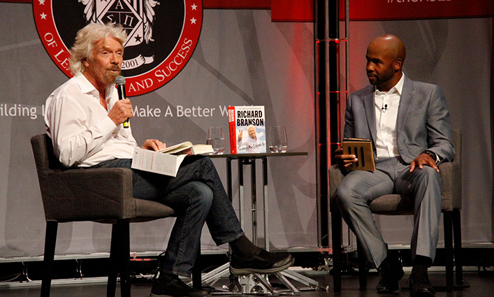 Sir Richard Branson speaks at the National Society of Leadership and Success held at John Jay College 