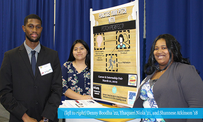 Denny Boodha ’22, Yhaqueri Niola ’21, and Shannese Atkinson ’18