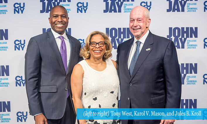 (left to right) Tony West, Karol V. Mason, and Jules B. Kroll  