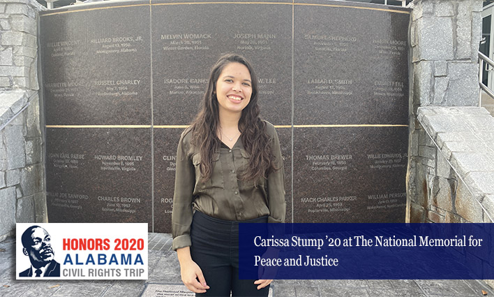 Carissa Stump ’20 at The National Memorial for Peace and Justice