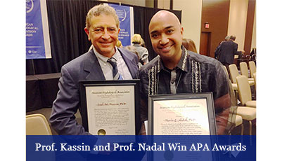 Saul Kassin and Kevin Nadal - APA Award Winners