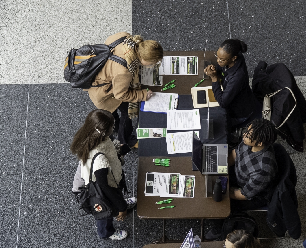 students in atrium