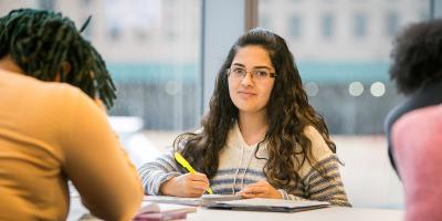 Student studying