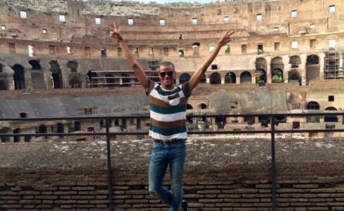 student at the Colosseum in Rome, Italy