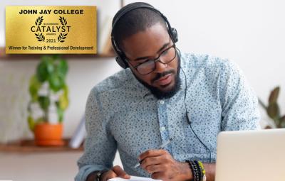 young man working at laptop