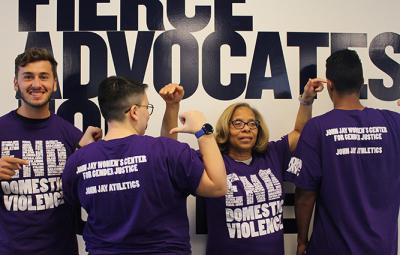 President Mason Supports Purple Thursday at John Jay College